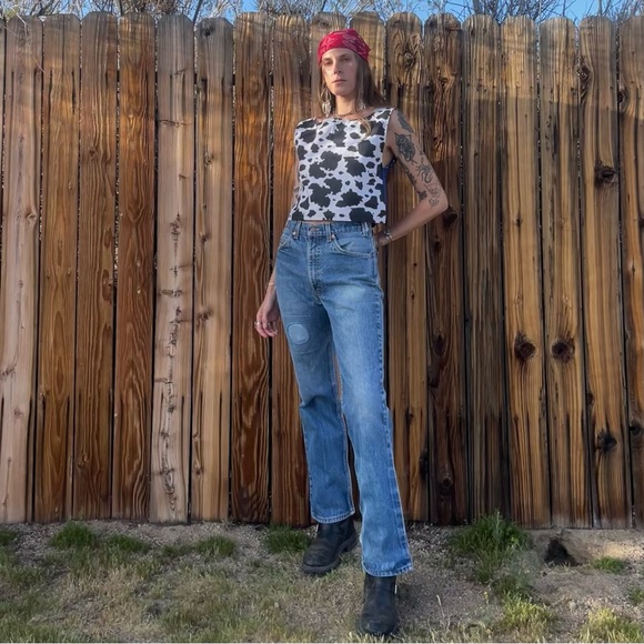 Vintage Deadstock handmade cow print top - Picture 12 of 12